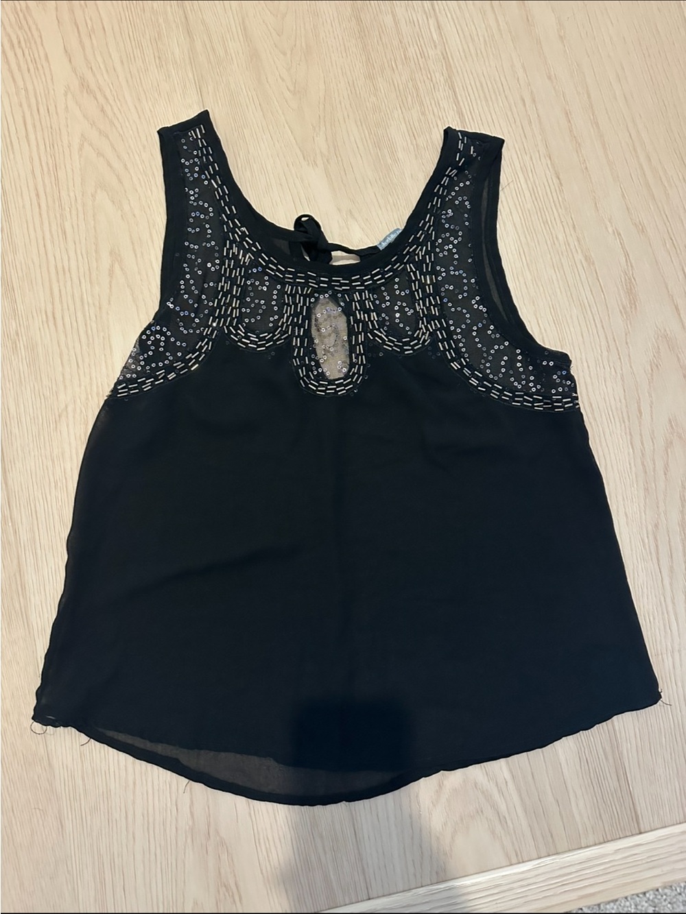 Charlotte Russe Black Embellished Sleeveless Camisole